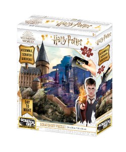 PUZZLE PARA RASCAR HARRY POTTER HOGWARTS DIA Y NOCHE 500 PIEZAS