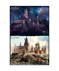 PUZZLE PARA RASCAR HARRY POTTER HOGWARTS DIA Y NOCHE 500 PIEZAS
